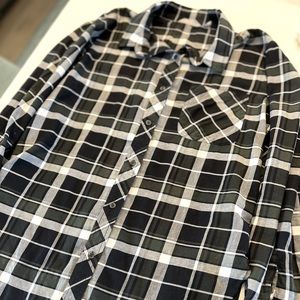 Athleta Plaid lightweight button down shirt - M